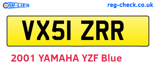 VX51ZRR are the vehicle registration plates.
