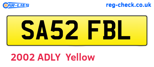 SA52FBL are the vehicle registration plates.