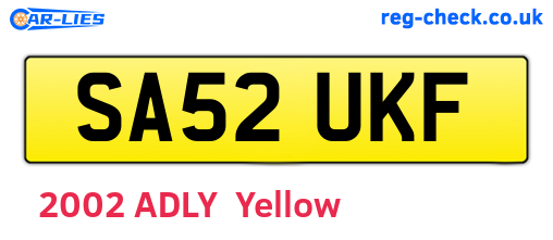 SA52UKF are the vehicle registration plates.