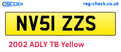 NV51ZZS are the vehicle registration plates.