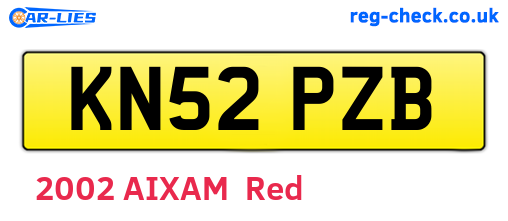KN52PZB are the vehicle registration plates.