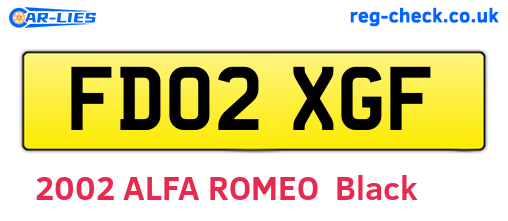 FD02XGF are the vehicle registration plates.