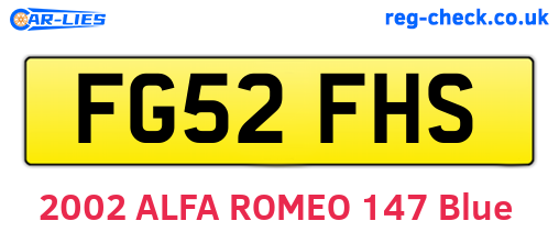 FG52FHS are the vehicle registration plates.