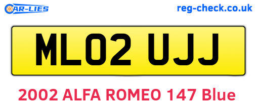 ML02UJJ are the vehicle registration plates.
