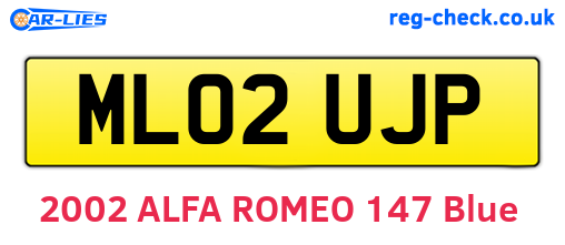 ML02UJP are the vehicle registration plates.