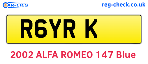 R6YRK are the vehicle registration plates.