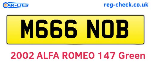 M666NOB are the vehicle registration plates.
