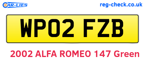 WP02FZB are the vehicle registration plates.