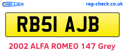 RB51AJB are the vehicle registration plates.