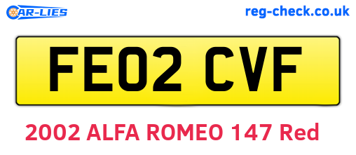 FE02CVF are the vehicle registration plates.