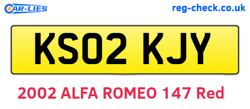 KS02KJY are the vehicle registration plates.