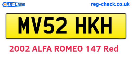 MV52HKH are the vehicle registration plates.