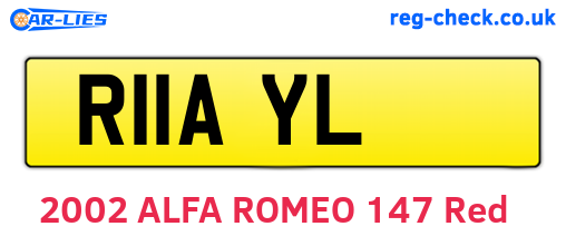 R11AYL are the vehicle registration plates.