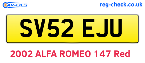 SV52EJU are the vehicle registration plates.