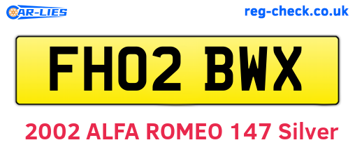 FH02BWX are the vehicle registration plates.