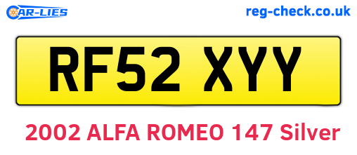 RF52XYY are the vehicle registration plates.
