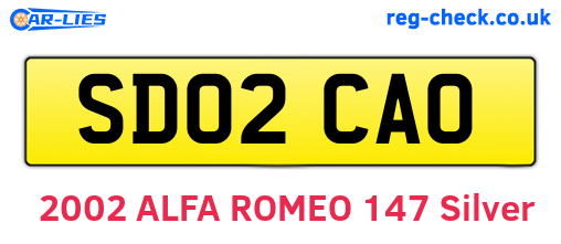 SD02CAO are the vehicle registration plates.