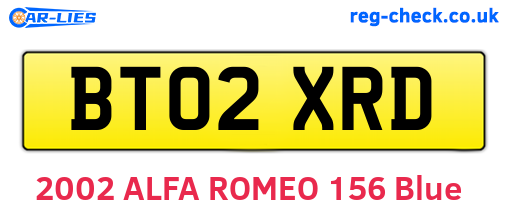BT02XRD are the vehicle registration plates.