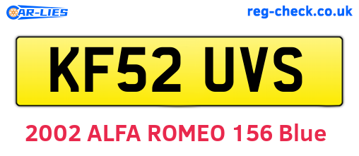 KF52UVS are the vehicle registration plates.