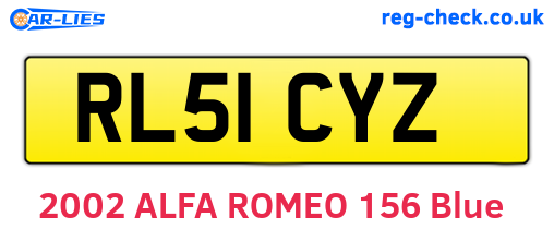 RL51CYZ are the vehicle registration plates.