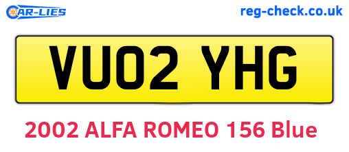 VU02YHG are the vehicle registration plates.