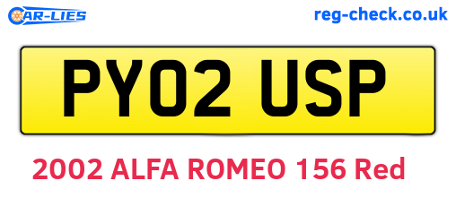 PY02USP are the vehicle registration plates.