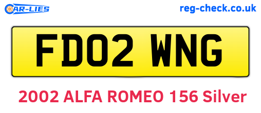 FD02WNG are the vehicle registration plates.