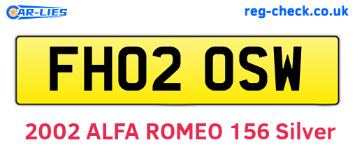 FH02OSW are the vehicle registration plates.
