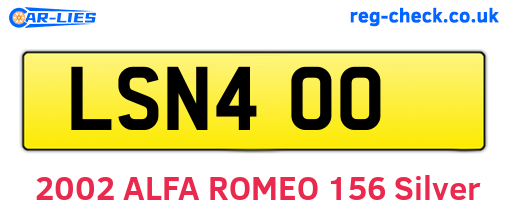 LSN400 are the vehicle registration plates.
