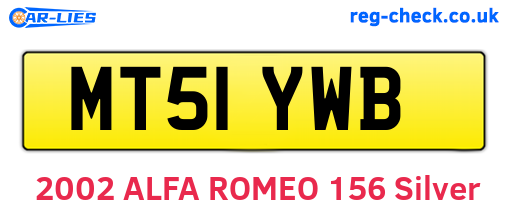MT51YWB are the vehicle registration plates.