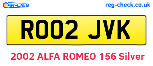 RO02JVK are the vehicle registration plates.