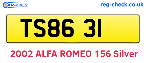 TS8631 are the vehicle registration plates.