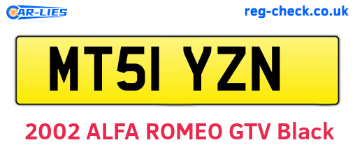 MT51YZN are the vehicle registration plates.