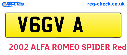 V6GVA are the vehicle registration plates.