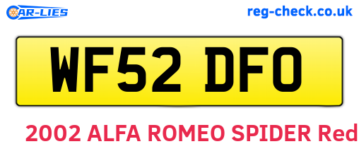 WF52DFO are the vehicle registration plates.