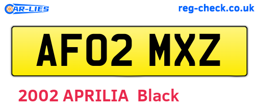 AF02MXZ are the vehicle registration plates.