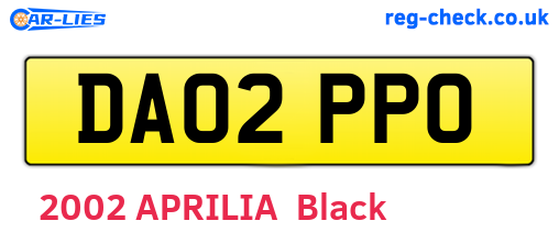 DA02PPO are the vehicle registration plates.