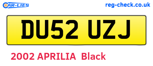 DU52UZJ are the vehicle registration plates.