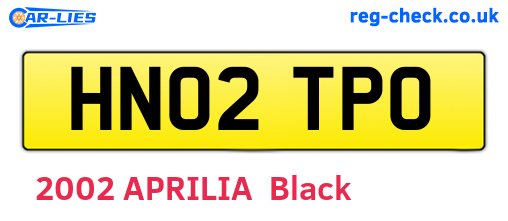 HN02TPO are the vehicle registration plates.
