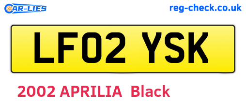 LF02YSK are the vehicle registration plates.