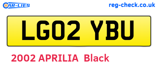 LG02YBU are the vehicle registration plates.
