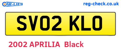 SV02KLO are the vehicle registration plates.