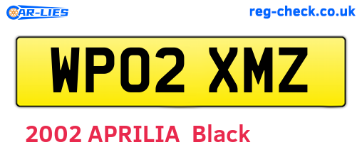 WP02XMZ are the vehicle registration plates.