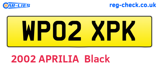 WP02XPK are the vehicle registration plates.