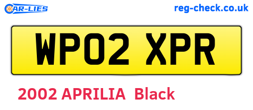 WP02XPR are the vehicle registration plates.