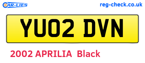 YU02DVN are the vehicle registration plates.