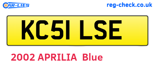 KC51LSE are the vehicle registration plates.