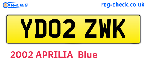 YD02ZWK are the vehicle registration plates.