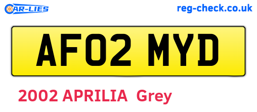 AF02MYD are the vehicle registration plates.