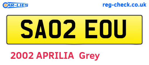 SA02EOU are the vehicle registration plates.
